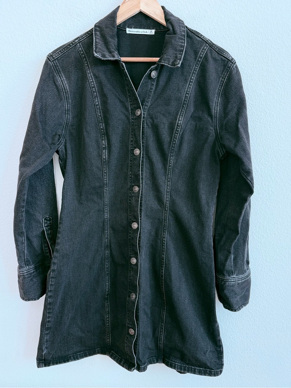 Abercrombie & Fitch Black Button Down Women’s Denim Dress Size M